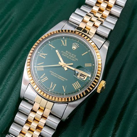 rolex datejust gold green face|Rolex Datejust two tone price.